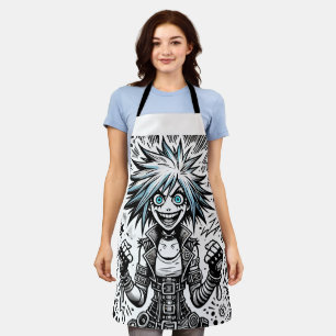Tablier dessin animé joyeux art original blu_eyes black_a