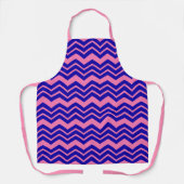Tablier Dessin chevron zigzag rose bleu (Recto)