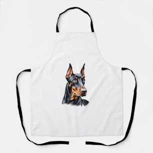 Tablier Dessin crayon couleur d'un Doberman Pinscher. Esse