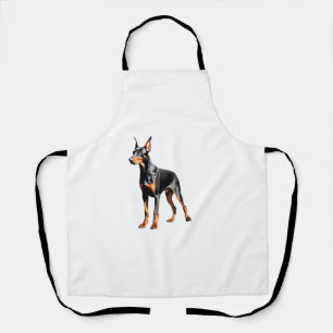 Tablier Dessin crayon couleur d'un Doberman Pinscher. Esse