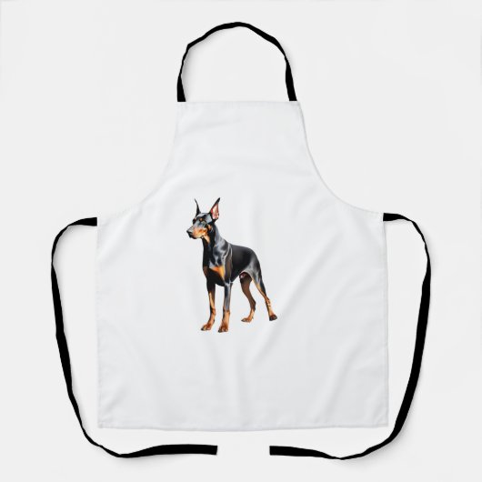 Tablier Dessin crayon couleur d'un Doberman Pinscher. Esse (Recto)