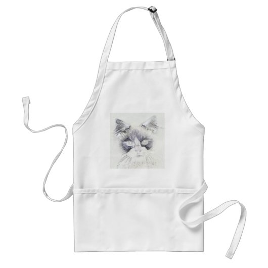 Tablier Dessin crayon de chat (Devant)