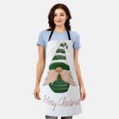 Tablier Dessin d'aquarelle gnome de Noël (Porté)