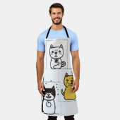 Tablier Dessin de chat (Porté)
