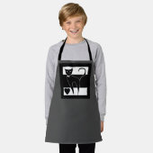 Tablier Dessin de chat animal élégant noir blanc moderne s (Porté)