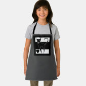 Tablier Dessin de chat animal élégant noir blanc moderne s (Insitu)