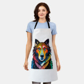 Tablier dessin de chien coloré - (Porté)