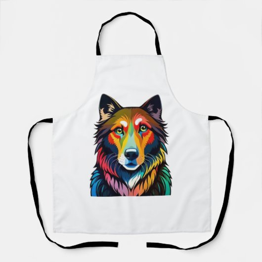 Tablier dessin de chien coloré - (Recto)