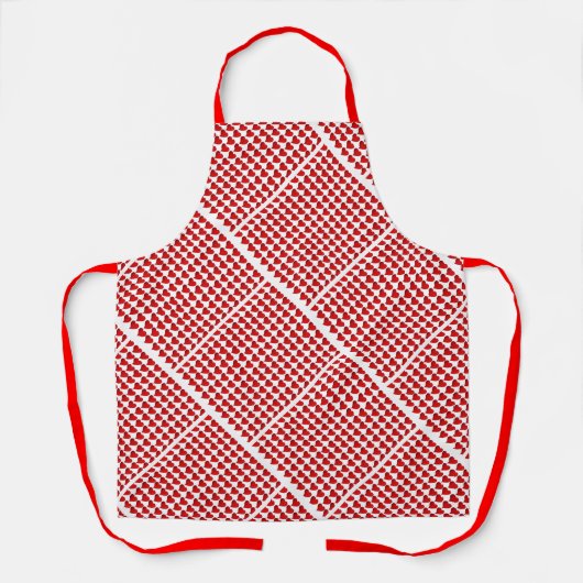 Tablier Dessin de cœurs diagonaux (Recto)