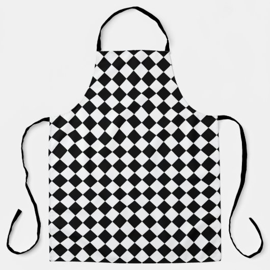 Tablier Dessin de drapeau à damier noir et blanc (Recto)