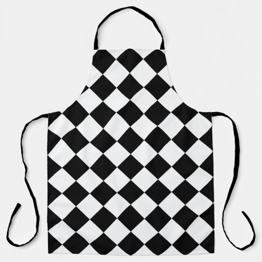 Tablier Dessin de drapeau à damier noir et blanc (Recto)