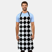 Tablier Dessin de drapeau à damier noir et blanc (Porté)