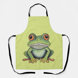 Tablier Dessin de grenouille au crayon de couleur