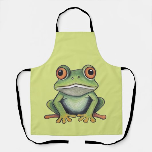 Tablier Dessin de grenouille au crayon de couleur (Recto)