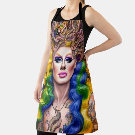 Tablier Dessin de la reine arc-en-ciel brillant (Insitu)