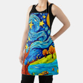 Tablier Dessin de nuit Starry : Art inspiré par le surréal (Insitu)