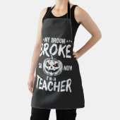 Tablier Dessin de professeur d'Halloween drôle balai cassé (Insitu)