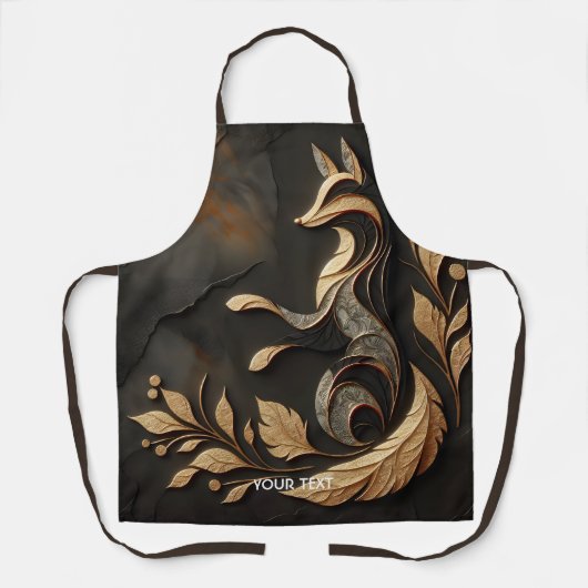 Tablier Dessin de renard élégant Imaginaire (Recto)