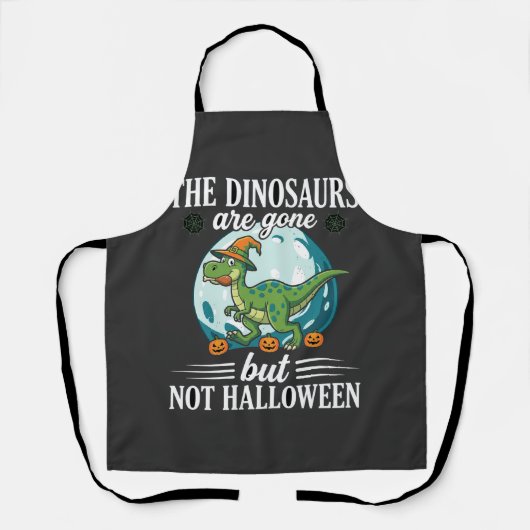 Tablier Dessin de sorcière d'Halloween de dinosaure drôle (Recto)