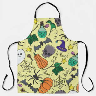 Tablier Dessin d'Halloween : Motif Vintage vibrant