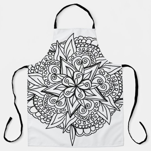 Tablier Dessin du cool de conception de mandala (Recto)
