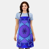 Tablier Dessin Mandala bleu et violet (Porté)