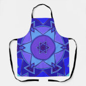 Tablier Dessin Mandala bleu et violet (Recto)