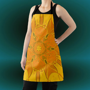 Tablier Dessin Mandala Fleur Jaune