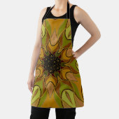 Tablier Dessin Mandala Fleur Jaune et Vert (Insitu)