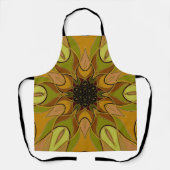Tablier Dessin Mandala Fleur Jaune et Vert (Recto)