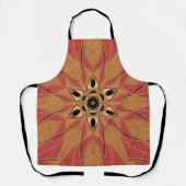 Tablier Dessin Mandala Fleur orange et rose (Recto)