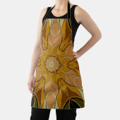 Tablier Dessin Mandala Flower orange et vert (Insitu)