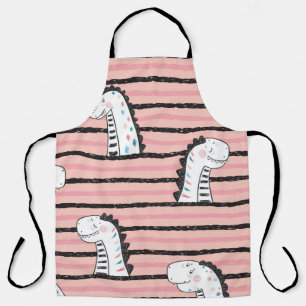 Tablier Dessin mignon Dinosaures vintage motif sans joint.