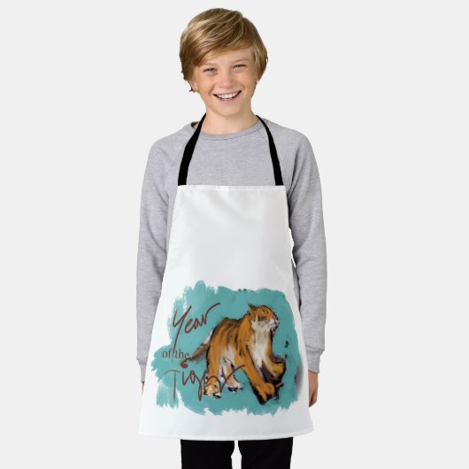 Tablier Dessin original Tiger Nouvel An chinois AoA4K (Porté)