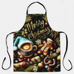 Tablier Dessin pastel d'un Whimsical de Noël