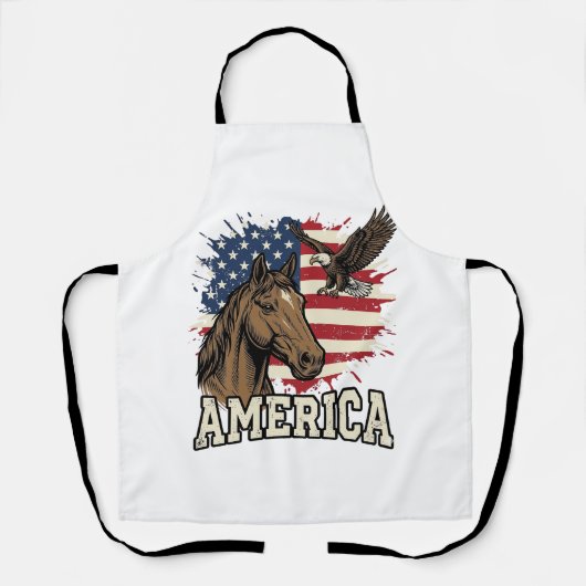 Tablier Dessin vectoriel patriotique de l'aigle de cheval (Recto)