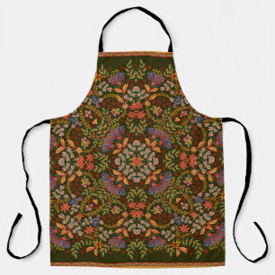 Tablier Dessinez à la main le motif floral de l'imaginaire
