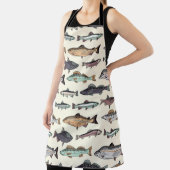 Tablier Dessins de poisson vintages, motif sans soudure. (Insitu)