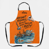 Tablier Détective de rivière amusant "Rusty Trash" peint (Recto)
