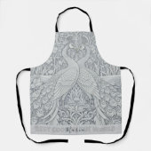 Tablier Deux Peacocks Winter Love Art Apron, Chefs Cuisine (Recto)