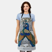 Tablier Deux Peacocs dans Apron d'Art Amour, Chefs Cuisine (Porté)