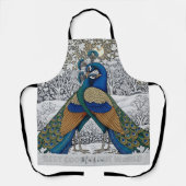 Tablier Deux Peacocs dans Apron d'Art Amour, Chefs Cuisine (Recto)
