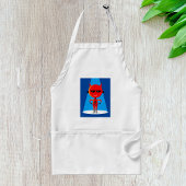 Tablier Devil Superhero caractère gras rouge et bleu