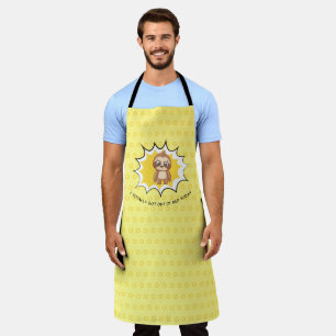 Tablier Devis drôle personnalisé Jaune Polka Dot Sloth