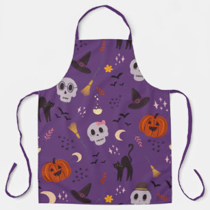 Tablier d'Halloween – Crânes, Citrouilles et Chats