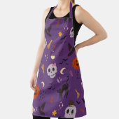 Tablier d'Halloween – Crânes, Citrouilles et Chats (Insitu)
