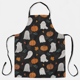 Tablier d'Halloween – Fantômes, citrouilles et feu