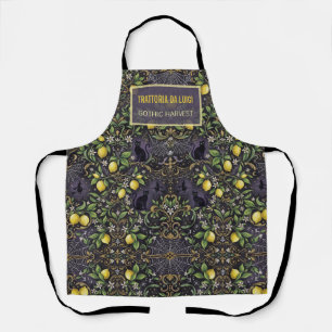 Tablier d'Halloween Gothique Botanique Citron 