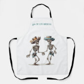 Tablier Dia de los Muertos dansant squelettes personnalisa (Recto)