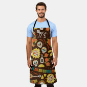 Tablier Dia De Los Muertos, motif de dessins animés. (Porté)